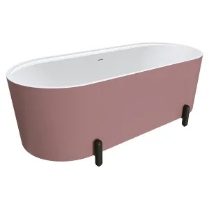 Aluca Freestanding Bath, 1700mm Matte Rouge with Matte Black Legs with overflow by Fienza, a Bathtubs for sale on Style Sourcebook