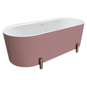 Aluca Freestanding Bath, 1700mm Matte Rouge with Brushed Copper Legs with overflow by Fienza, a Bathtubs for sale on Style Sourcebook