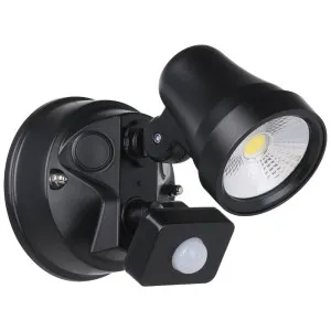 Eglo Coastguard Adjustable Single Head Exterior LED Security Light with Sensor Black by Eglo, a Outdoor Lighting for sale on Style Sourcebook