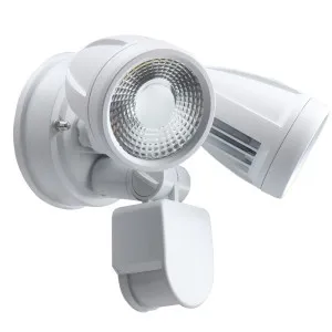 Telbix Illume Twin Exterior LED Spotlight with Sensor White by Telbix, a Outdoor Lighting for sale on Style Sourcebook