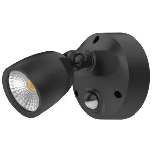 Domus Muro Eco 10W LED Tri Colour Single Spotlight with Sensor Black by Domus, a Outdoor Lighting for sale on Style Sourcebook