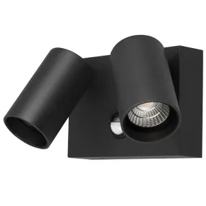 Martec Capri 18W LED Double Head Spotlight with Sensor Black by Martec, a Outdoor Lighting for sale on Style Sourcebook