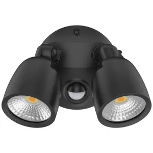 Domus Muro Eco 20W LED Tri Colour Double Spotlight with Sensor Black by Domus, a Outdoor Lighting for sale on Style Sourcebook