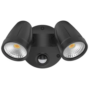 Domus Muro Max Double Spotlight with sensor Black by Domus, a Outdoor Lighting for sale on Style Sourcebook