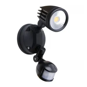 Martec Fortress 2 15W LED CCT Single Adjustable Spotlight With Sensor IP54 Black by Martec, a Outdoor Lighting for sale on Style Sourcebook
