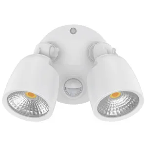 Domus Muro Eco 20W LED Tri Colour Double Spotlight with Sensor White by Domus, a Outdoor Lighting for sale on Style Sourcebook