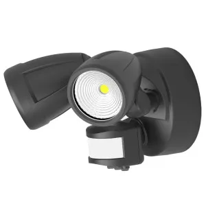 Martec Bandit Adjustable Double Head 3CCT LED Security Spotlight with Sensor Black by Martec, a Outdoor Lighting for sale on Style Sourcebook