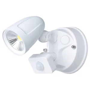 Eglo Chopper 2 Adjustable Single Head Exterior LED Security Spotlight with Sensor White by Eglo, a Outdoor Lighting for sale on Style Sourcebook