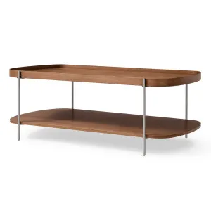 Cleo 120cm Rectangle Coffee Table Walnut & Brushed Steel by null, a Coffee Table for sale on Style Sourcebook