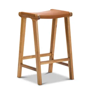 Casey 67cm Flat Leather Barstool, Coco Tan by L3 Home, a Bar Stools for sale on Style Sourcebook