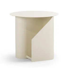 Zeke Round Side Table, Beige Cream by L3 Home, a Side Table for sale on Style Sourcebook