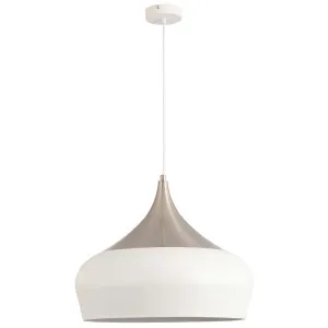 MDA Lighting Weston Smooth Teardrop Pendant with Brushed Nickel Top White by MDA Lighting, a Pendant Lighting for sale on Style Sourcebook