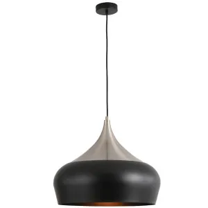 MDA Lighting Weston Smooth Teardrop Pendant with Brushed Nickel Top Black by MDA Lighting, a Pendant Lighting for sale on Style Sourcebook