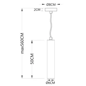 MDA Lighting Toress Slim Cylinder Pendant with Handcrafted Charcoal Black Finish Medium by MDA Lighting, a Pendant Lighting for sale on Style Sourcebook