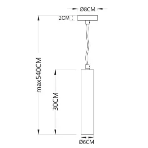 MDA Lighting Toress Slim Cylinder Pendant with Handcrafted Acid Wash Copper Finish Small by MDA Lighting, a Pendant Lighting for sale on Style Sourcebook