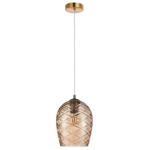 CLA Neta Wine Glass Pendant with Ribbed Shade Coffee by Compact Lamps Australia, a Pendant Lighting for sale on Style Sourcebook