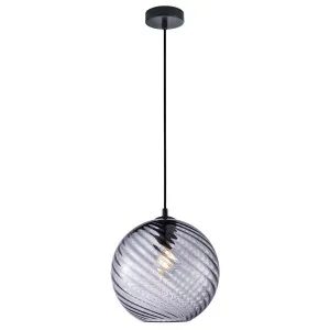 CLA Espiral Wine Glass Pendant with Wavy Texture Smokey Black by Compact Lamps Australia, a Pendant Lighting for sale on Style Sourcebook