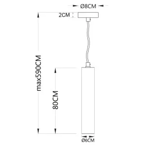 MDA Lighting Toress Slim Cylinder Pendant with Handcrafted Charcoal Black Finish Large by MDA Lighting, a Pendant Lighting for sale on Style Sourcebook