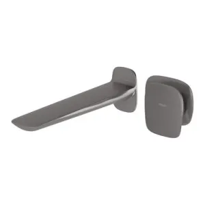 Nuage Wall Basin Or Bath Mixer Set 200mm Brushed Carbon Lead Free In Grey By Phoenix by PHOENIX, a Bathroom Taps & Mixers for sale on Style Sourcebook