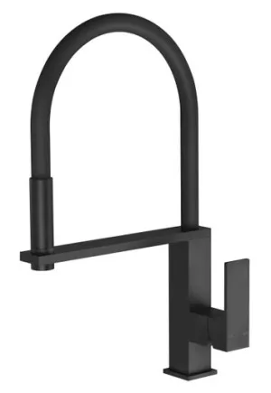 Vezz Square Flexible Hose Sink Mixer (Black Hose) 5Star Lead Free In Matte Black By Phoenix by PHOENIX, a Kitchen Taps & Mixers for sale on Style Sourcebook