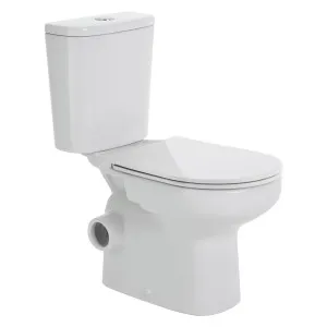 Petra Close-Coupled Toilet Suite, Left Skew Trap, Gloss White with Slim Seat by Fienza, a Toilets & Bidets for sale on Style Sourcebook