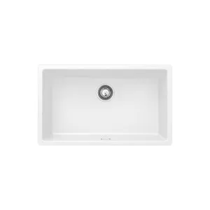 Kuro Granite 53L Single Bowl Kitchen Sink, Matte White by Fienza, a Kitchen Sinks for sale on Style Sourcebook