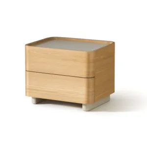 Xara 2 Drawer Bedside Natural Ash & Warm Grey by null, a Bedside Tables for sale on Style Sourcebook