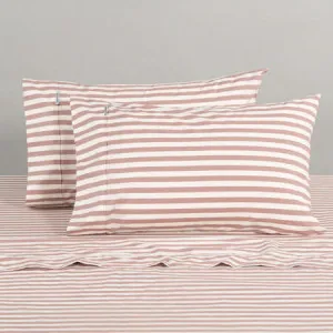 Modella Stripe Sheet Set - 100% Cotton, King Single, Brown - Canningvale by Canningvale, a Sheets for sale on Style Sourcebook