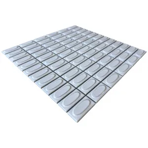 Trinket Drumlin White Embossed Gloss Mosaic Tile by Beaumont Tiles, a Mosaic Tiles for sale on Style Sourcebook