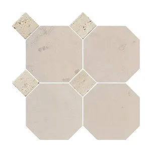 Canterbury Natural Limestone Octagon Beige-Oct Honed with Travertine Dot by Beaumont Tiles, a Marble Look Tiles for sale on Style Sourcebook