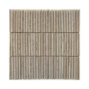 Skyline Natural Travertine Fingers Roman Polished Mosaic by Beaumont Tiles, a Mosaic Tiles for sale on Style Sourcebook