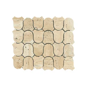 Toru Natural Travertine Clyde Beige Honed Mosaic by Beaumont Tiles, a Mosaic Tiles for sale on Style Sourcebook