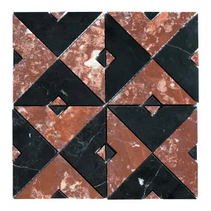 Silhouette Natural Marble Duomo Montecchio & Nero Mix Honed Mosaic by Beaumont Tiles, a Mosaic Tiles for sale on Style Sourcebook