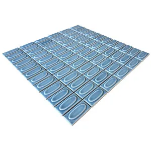 Trinket Drumlin Blue Embossed Gloss Mosaic Tile by Beaumont Tiles, a Mosaic Tiles for sale on Style Sourcebook