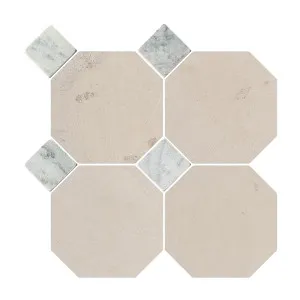 Canterbury Natural Limestone Octagon Beige-Oct Honed with Bianco Dot by Beaumont Tiles, a Marble Look Tiles for sale on Style Sourcebook