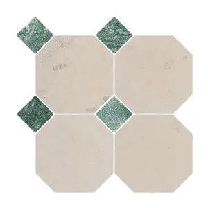 Canterbury Natural Limestone Octagon Beige-Oct Honed with Green Dot by Beaumont Tiles, a Marble Look Tiles for sale on Style Sourcebook