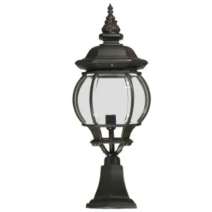 Flinders Classic Outdoor Pillar Mount in Antique Bronze Large by Lighting Inspirations, a Outdoor Lighting for sale on Style Sourcebook