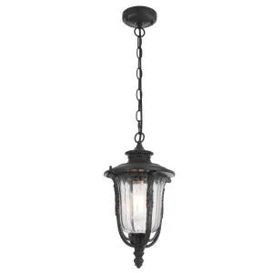 Telbix Ramiro Classic Outdoor Lantern Pendant with Textured Glass and Multiple Suspension Black by Telbix, a Pendant Lighting for sale on Style Sourcebook