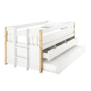 Kiki Solid Pine Bed with Junior Mattress • White and Natural by Luxo Furniture, a Kids Beds & Bunks for sale on Style Sourcebook