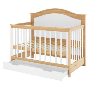 Azeem 3-in-1 Adjustable Solid Pine Baby Cot in Walnut Tone by Luxo Baby, a Cots & Bassinets for sale on Style Sourcebook