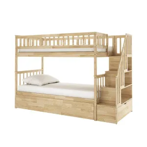 Sabbie Hardwood Single Storage Bunk Bed in Natural by Luxo Furniture, a Kids Beds & Bunks for sale on Style Sourcebook