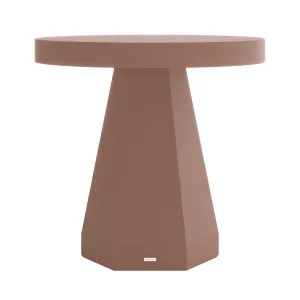 Orson 80cm Round Concrete Dining Table in Mocha Mousse by Luxo Outdoors, a Console Table for sale on Style Sourcebook