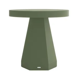Orson 80cm Round Concrete Dining Table in Green by Luxo Outdoors, a Console Table for sale on Style Sourcebook