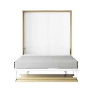 Logan Queen Space Saving Foldout Wall Bed & Desk in White & Natural by Luxo Furniture, a Beds & Bed Frames for sale on Style Sourcebook