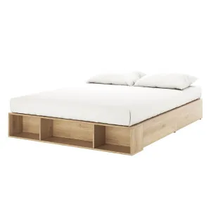 Eulalia King Storage Platform Bed Base with Drawers in Oak by Luxo Furniture, a Beds & Bed Frames for sale on Style Sourcebook