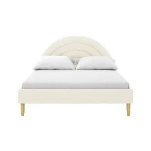 Estilla Kids Velvet Rainbow Double Bed in Beige by Luxo Furniture, a Beds & Bed Frames for sale on Style Sourcebook