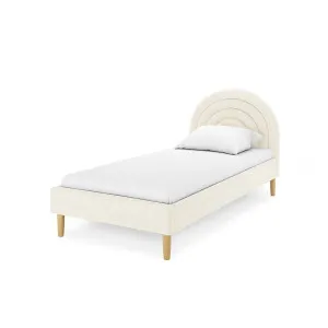 Estilla Kids Velvet Rainbow Single Bed in Beige by Luxo Furniture, a Beds & Bed Frames for sale on Style Sourcebook