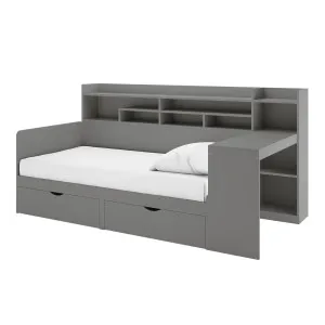 Hally Storage Single Bed with Desk and Drawers in Grey by Luxo Furniture, a Kids Beds & Bunks for sale on Style Sourcebook
