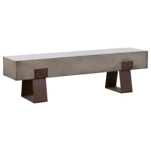 Vault 160cm Concrete Bench, Dark Grey &amp; Rust Steel Legs by Schots Home Emporium, a Outdoor Benches for sale on Style Sourcebook