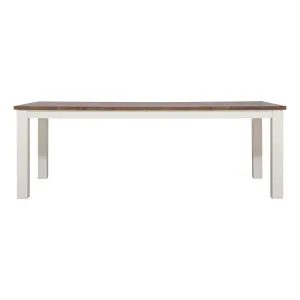 Hyatt Fixed Dining Table 250cm in Mindi Dark Driftwood / Mangowood Ivory by OZ Design, a Dining Tables for sale on Style Sourcebook